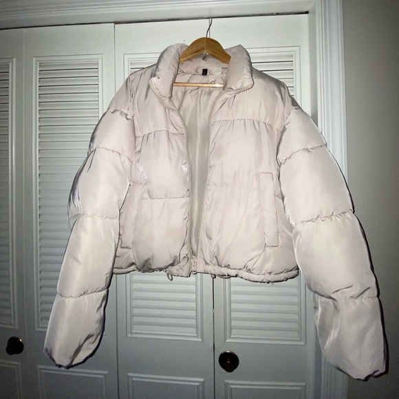 H&M Short Puffer Jacket - Beige - Picture 2 of 3